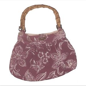 $6 shipping ❥ Roxy Red Purse Bamboo Handle Beach Purse Vintage y2k